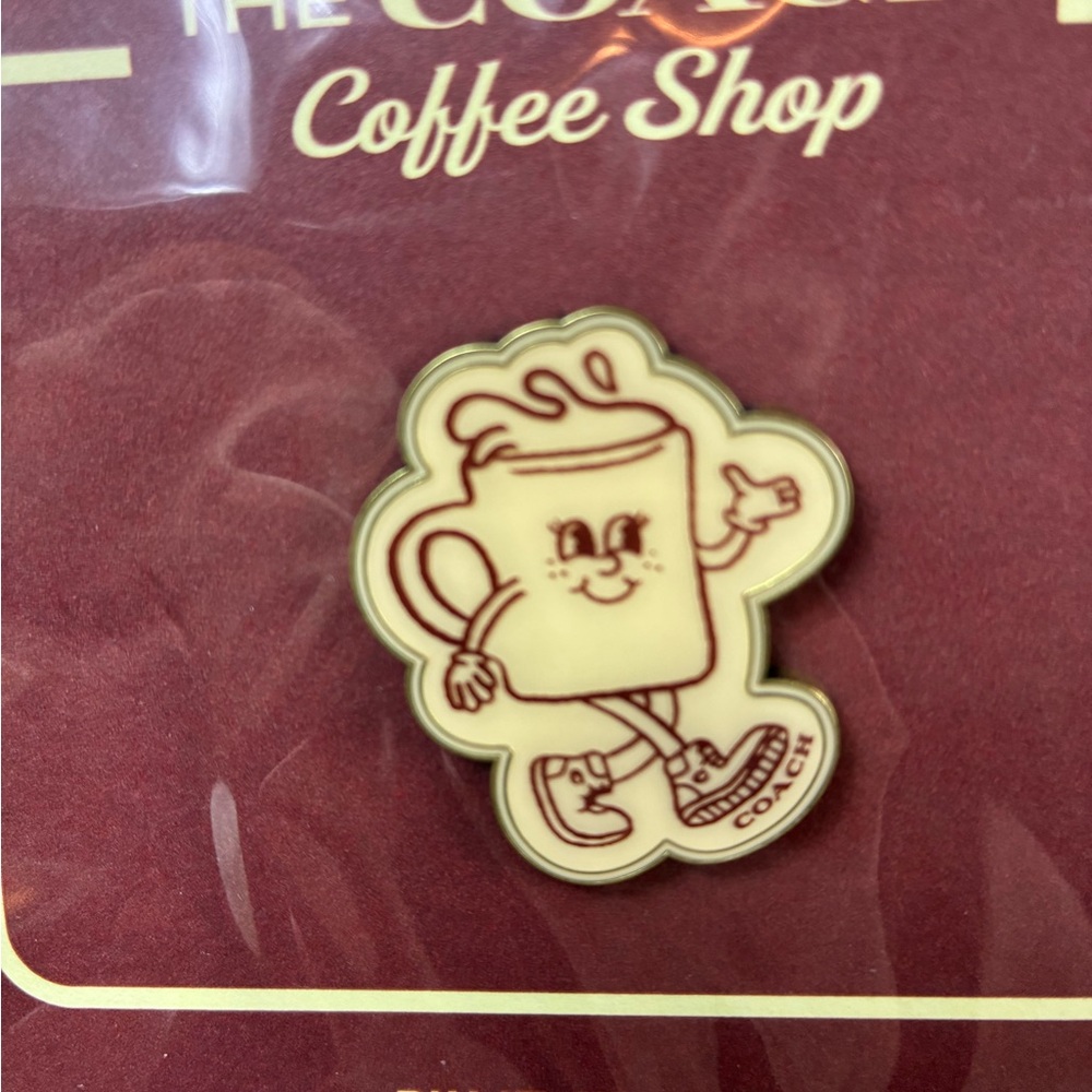 Coach Coffee Shop Lil Miss Jo Collectible Sealed Pin - NWT Rare Novelty - Picture 2 of 3